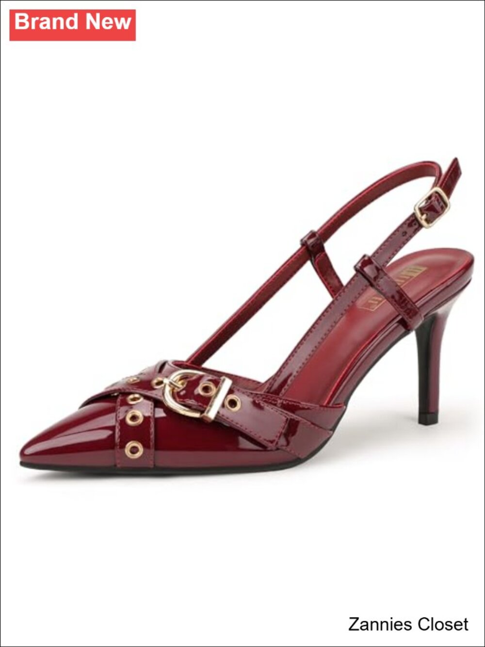 ✨ IDIFU Slingback Kitten Heels Pointed Toe Closed Toe Pump Shoes for Women